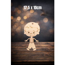 Chłopczyk 17,5cm, zarys, z otworem, sklejka 3mm